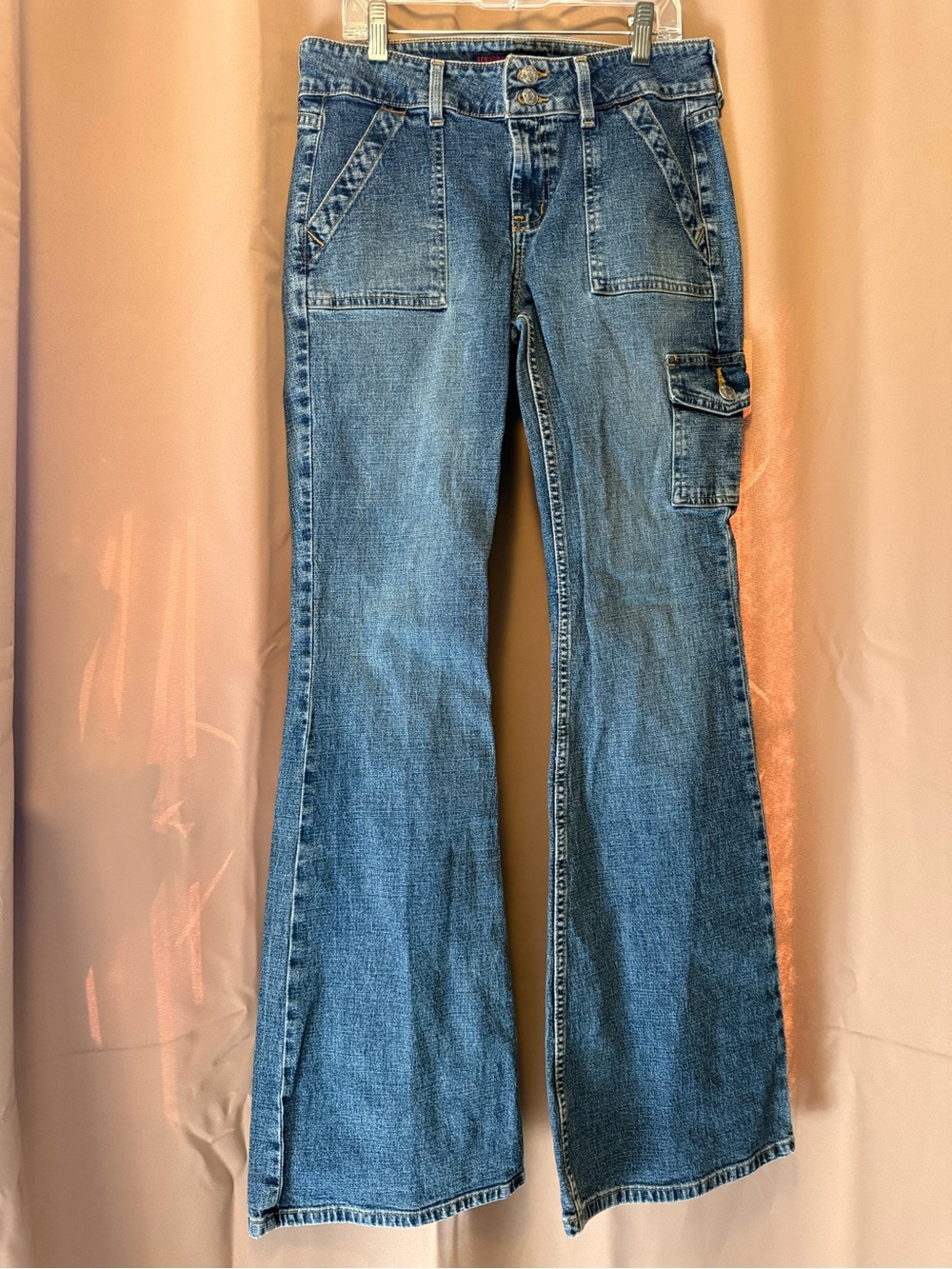 Vintage Y2K Aeropostale Low Rise Flare Cargo Jeans 7/8 L